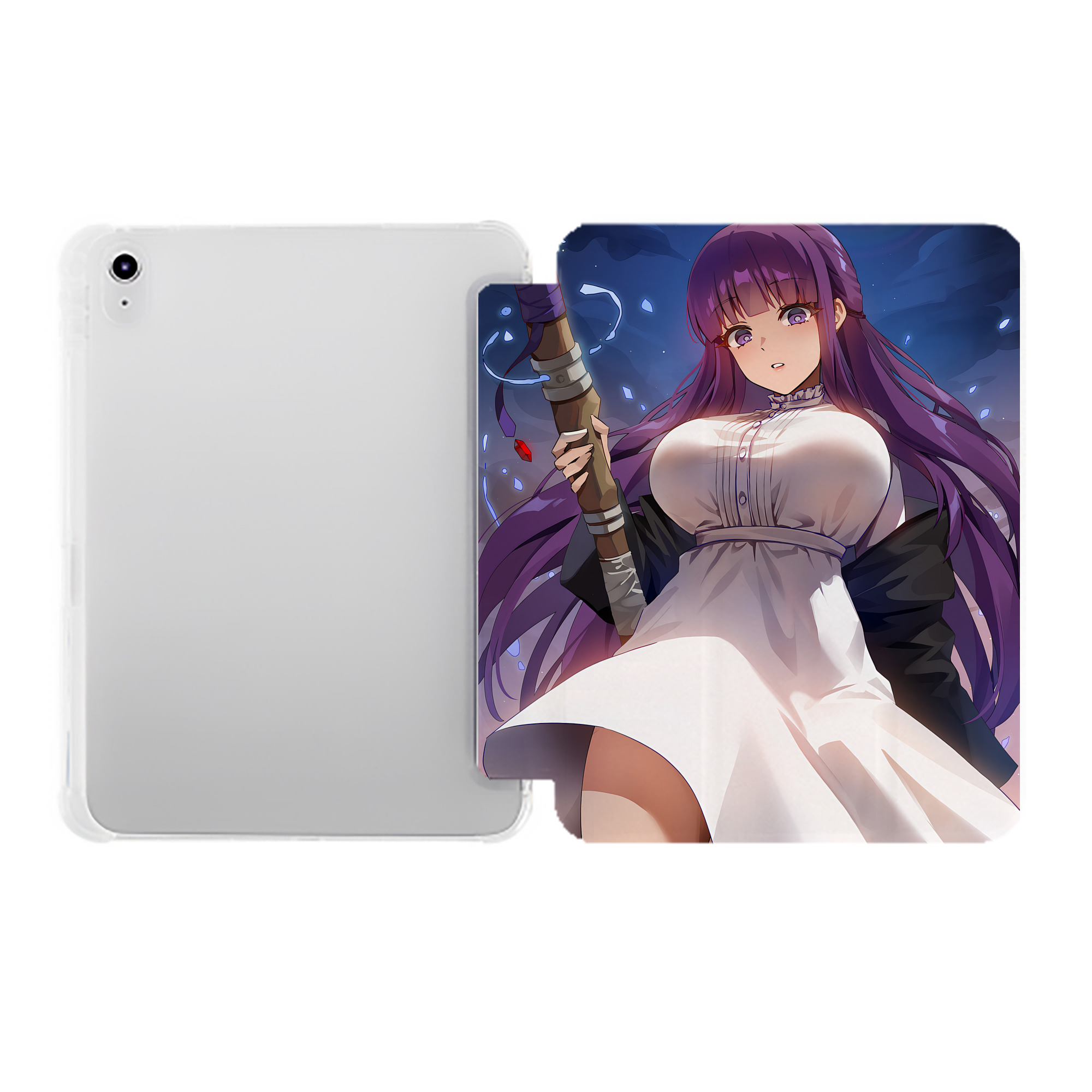 （画像用） 葬送のフリーレン Frieren IPad ケース ペン収納付き 三つ折りスタンド PUレザー×シリコン 対応機種9.5/10.5/10.9インチ